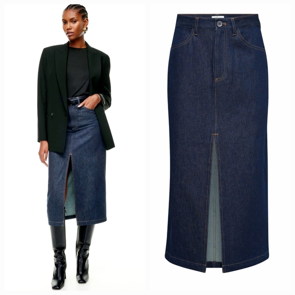 Aritzia Dresses & Skirts - Aritzia Prosper Rich Blue Jean Skirt Size 0
